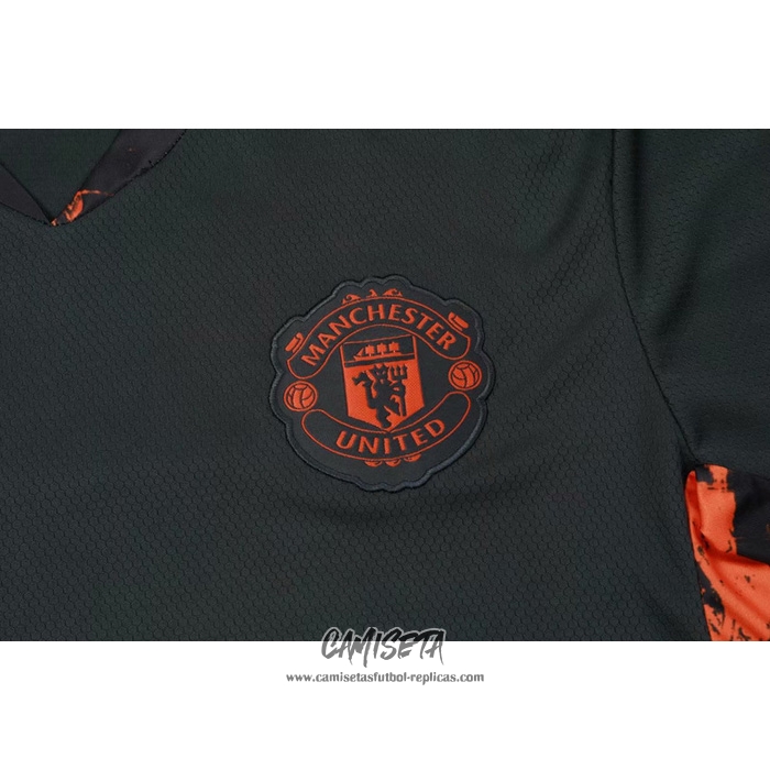 Camiseta Manchester United Portero 2020-2021 Manga Larga Negro